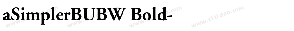aSimplerBUBW Bold字体转换